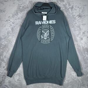 Free People Daydreamer Ramones Crest Hoodie Oversized NWT Small